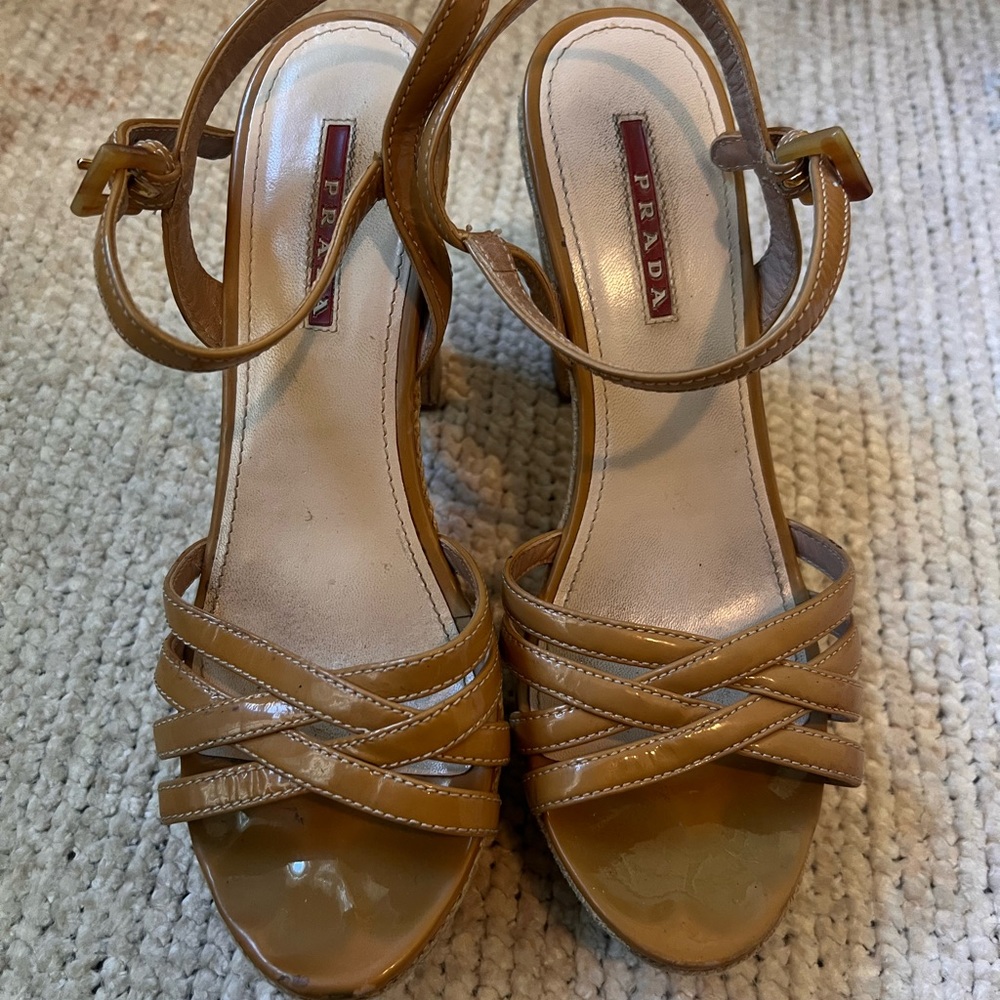 Prada Women's Tan Strappy Sandals